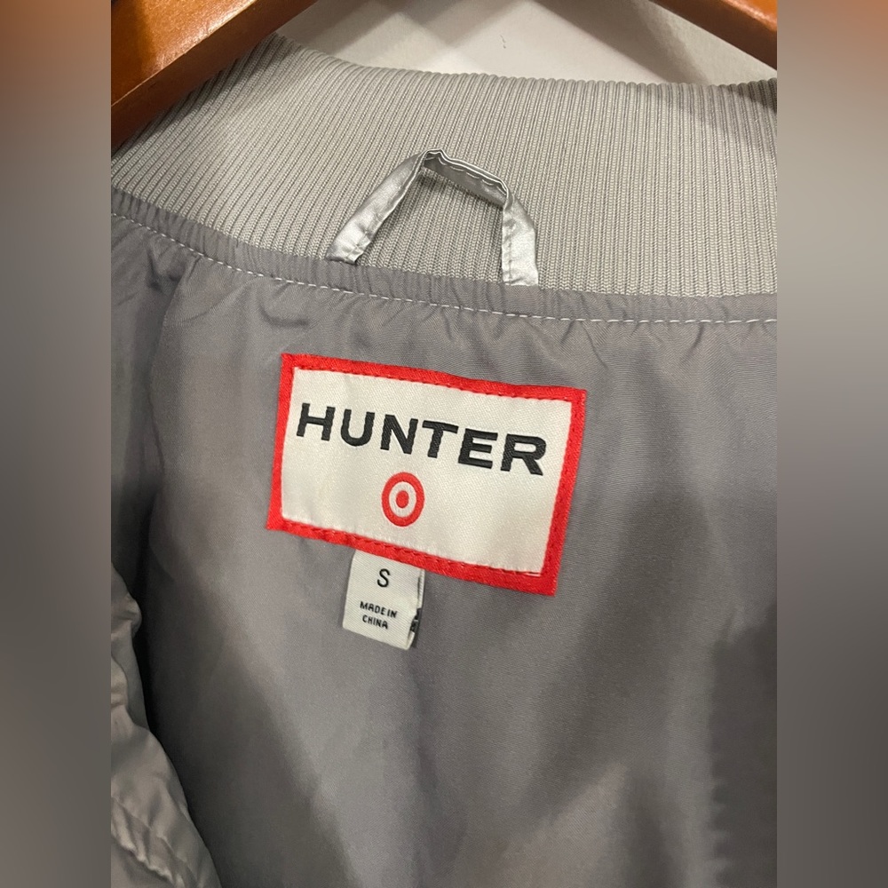 HUNTER X TARGET Silver Metallic Lined Windbreaker Bomber Jacket Unisex Small - Picture 10 of 14